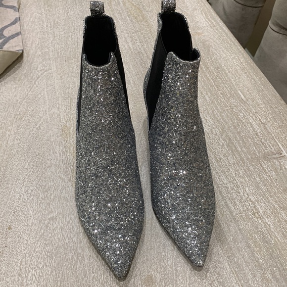 Anine Bing Stevie Silver Glitter boots NWOT - Picture 8 of 11
